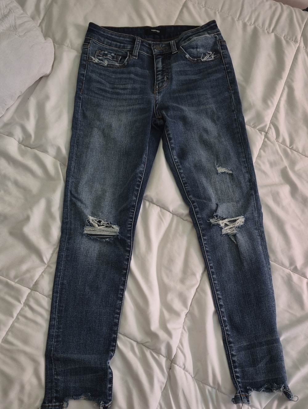 Distressed Denim Women's Mid-Rise Jeans